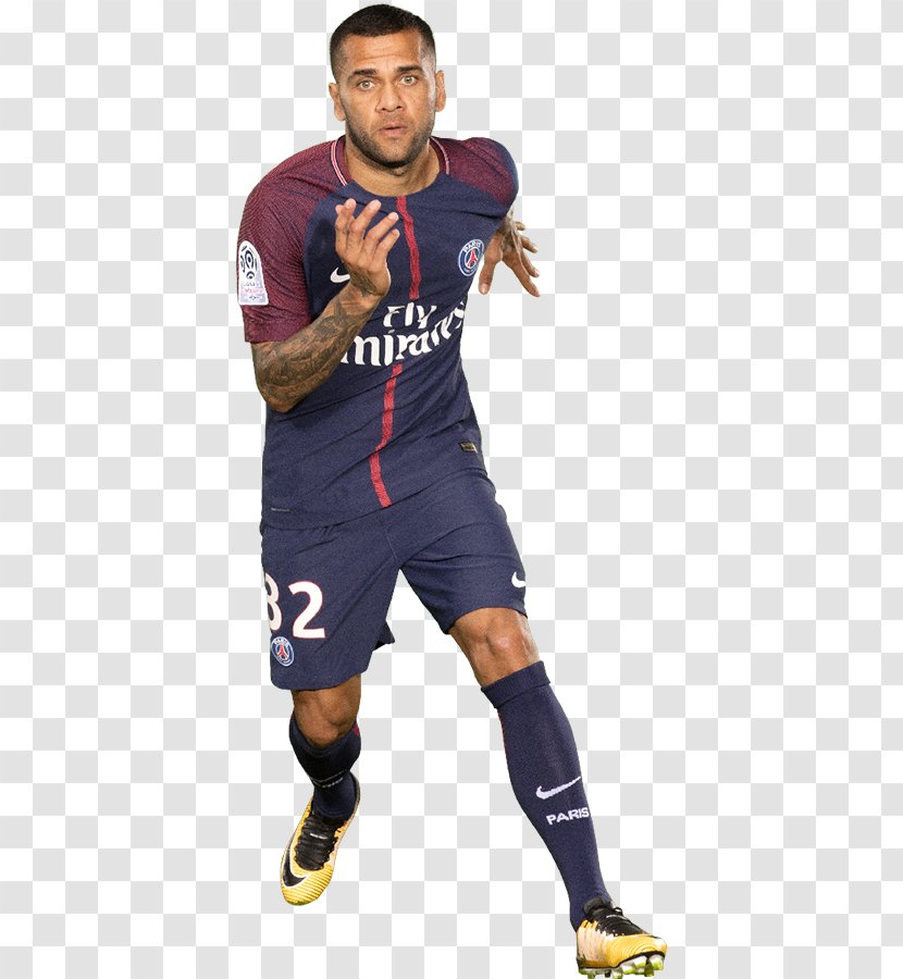 Dani Alves Paris Saint-Germain F.C. Soccer Player Defender Sport - Jersey - Fan Brazil Transparent PNG