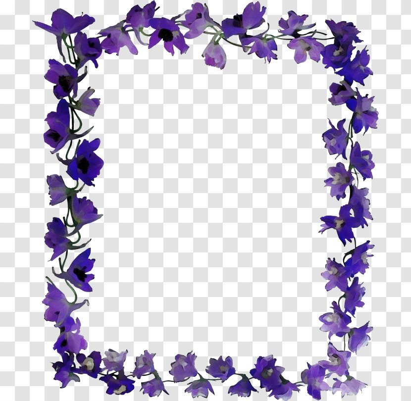 Purple Watercolor Flower - Delphinium Plant Transparent PNG