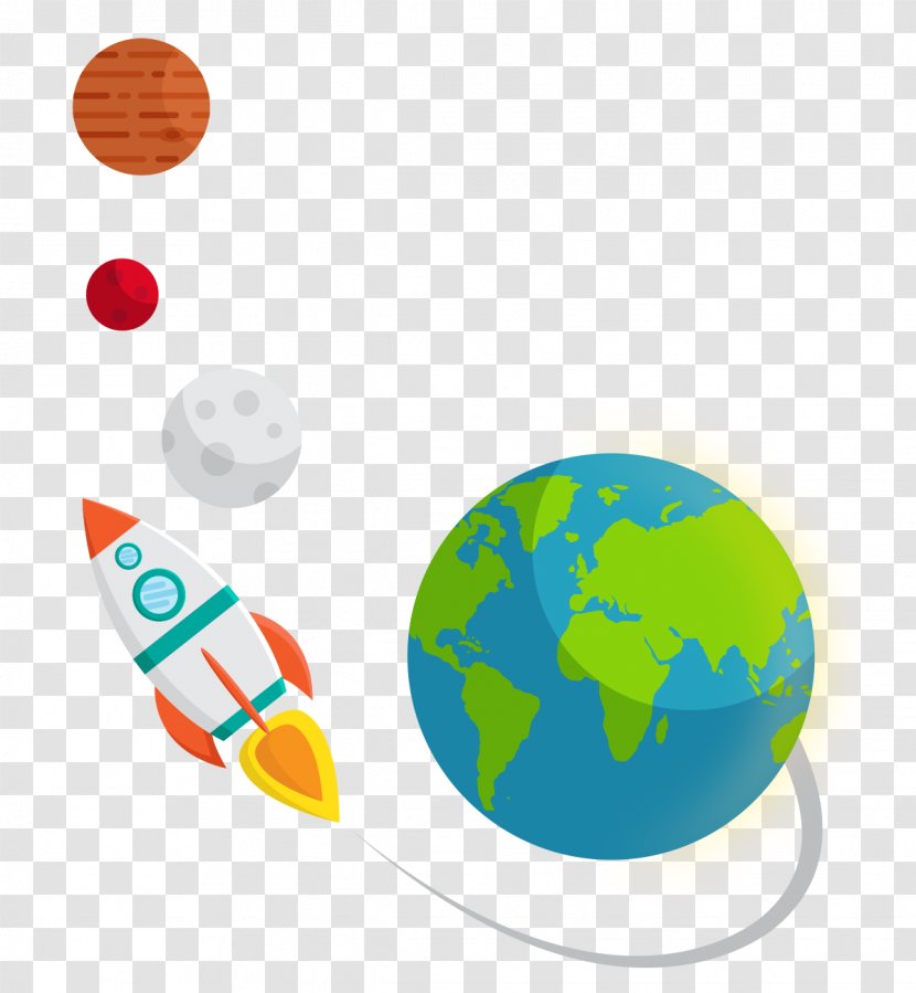 Vector Graphics Illustration Design Rocket - Outer Space - Cute Fly Transparent PNG