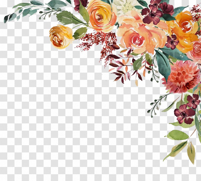Garden Roses Floral Design Watercolor Painting Clip Art - Rose Order - Autumn Transparent PNG