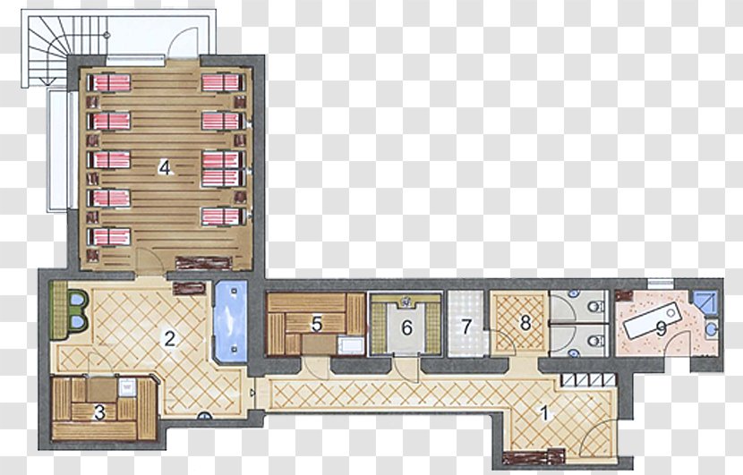 Floor Plan Sauna Hotel Spa Room - All-round Transparent PNG