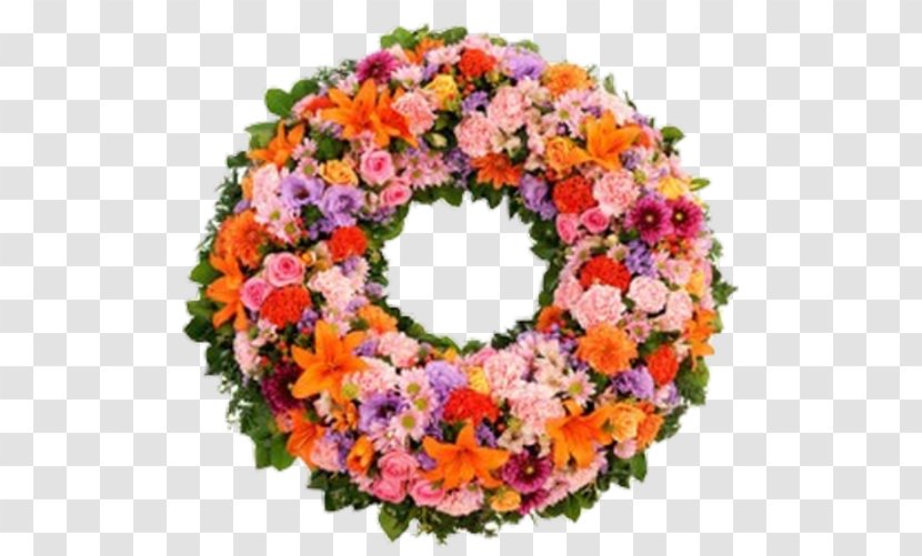 Wreath Floral Design Flower Condolences Funeral - Annual Plant Transparent PNG