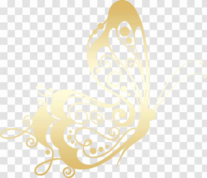 Butterfly Insect Clip Art - Text - Golden,butterfly Transparent PNG