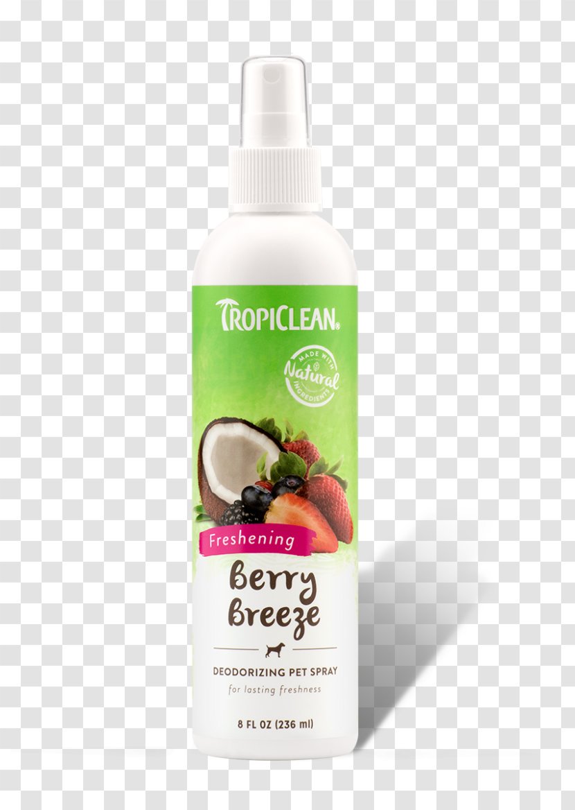 Dog Perfume Tropiclean Clean Teeth Gel TropiClean Berry Breeze Deodorizing Pet Spray Cat - Papaya Plus 2in1 Shampoo Transparent PNG