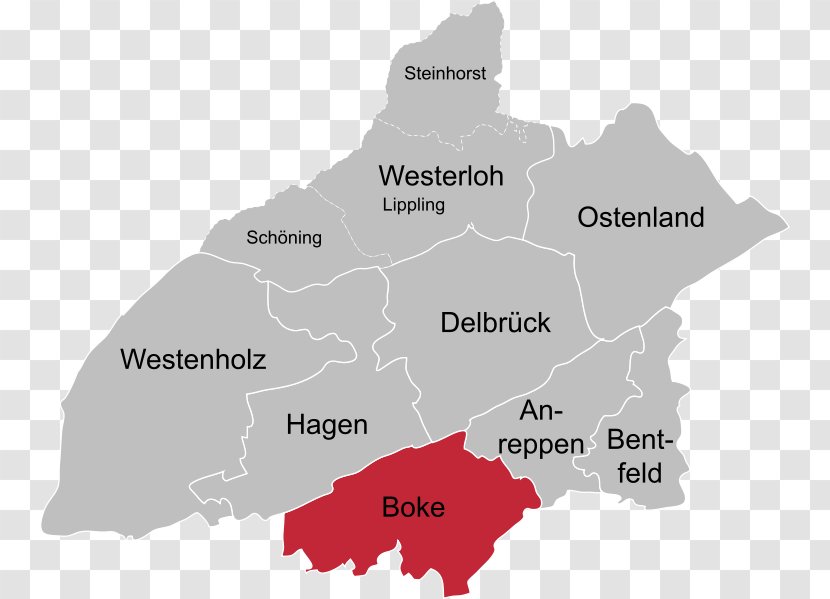 Boke Locator Map Ostenland Districts Of Germany Transparent PNG