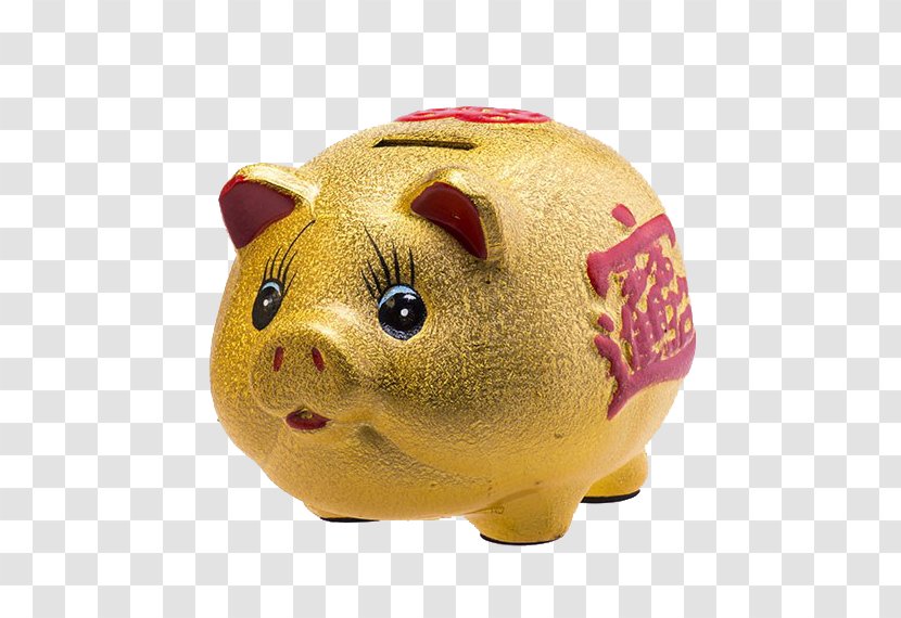 Piggy Bank Stock Photography - Gold - Golden Pig Transparent PNG