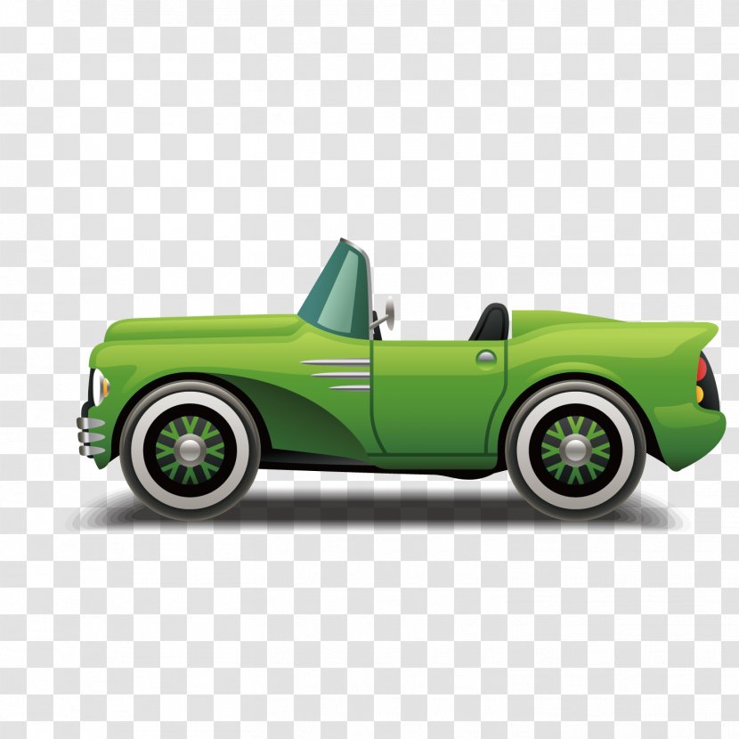 Sudha Cars Museum Sports Car - Cartoon - Green Side Transparent PNG