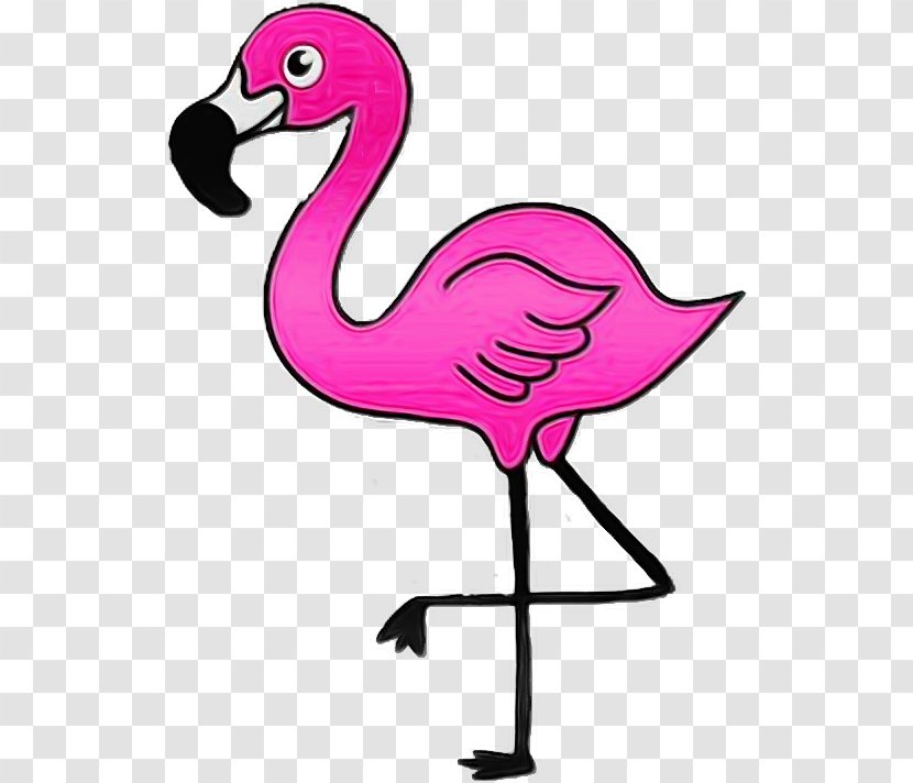 Flamingo Silhouette - Cartoon - Beak Water Bird Transparent PNG