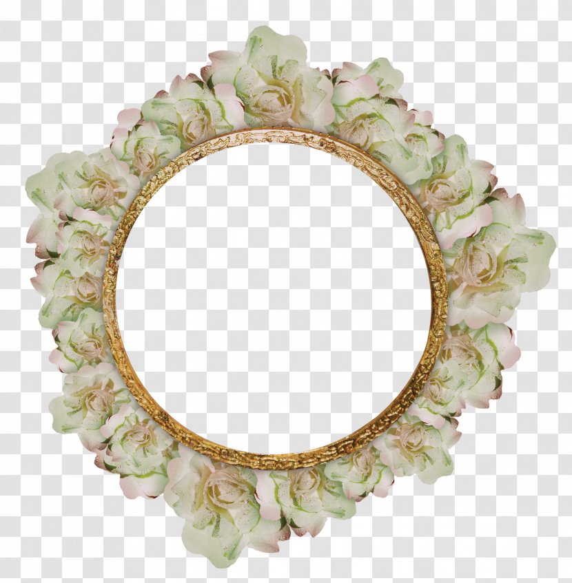 Clip Art - Plate - Flowers Round Frame Transparent PNG