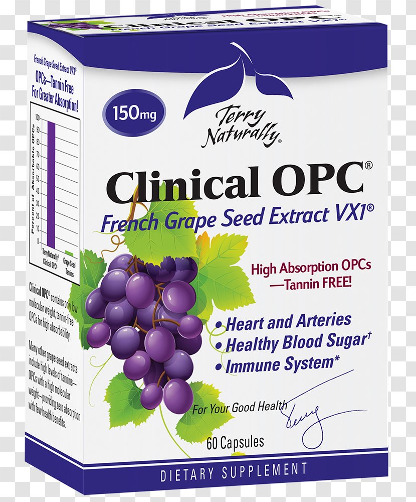 Dietary Supplement Grape Seed Extract Proanthocyanidin Europharma (Terry Naturally Brand) Health - Vitamin Transparent PNG
