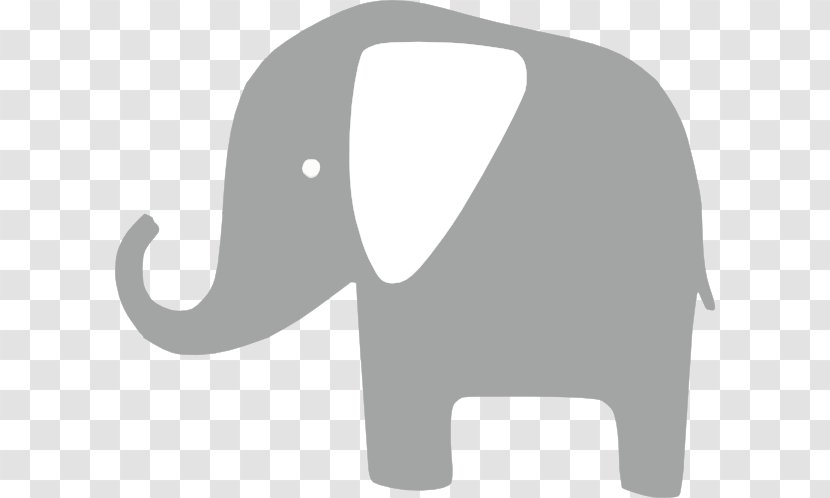 Grey Elephant Clip Art - Stencil Transparent PNG