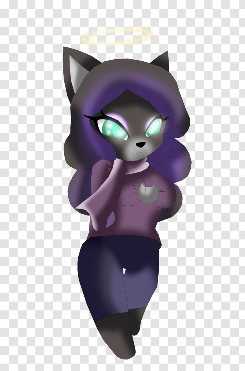Cat Illustration Figurine Cartoon Purple - Mammal - Slash 2017 Transparent PNG