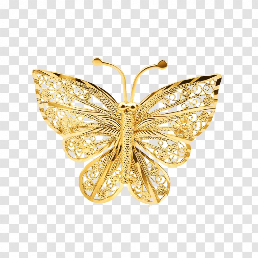 Butterfly Gold Jewellery Clip Art - Symbol - Lace Transparent PNG