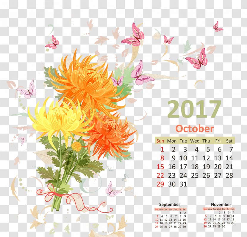 Calendar October - Petal Transparent PNG