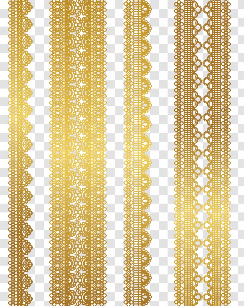 Lace Gold Euclidean Vector Textile - Pattern Material Transparent PNG