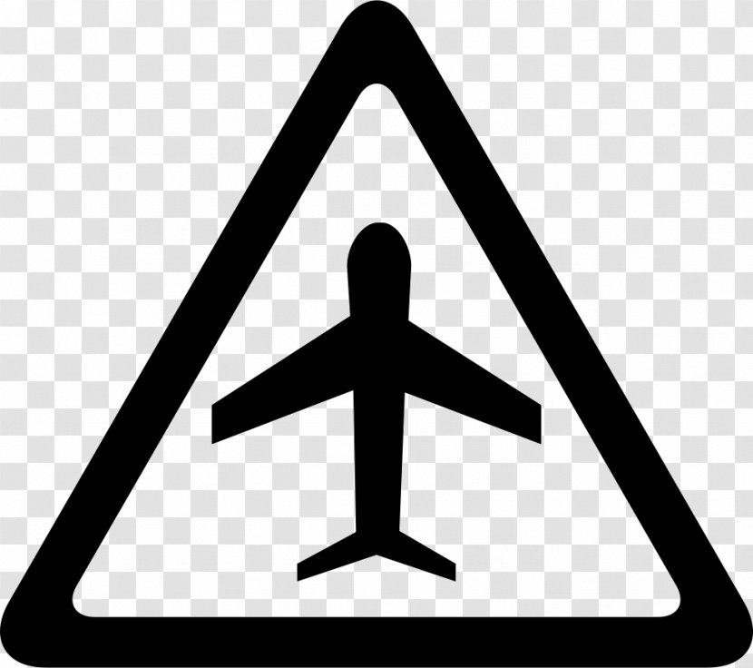 Airplane Airport Senyal Traffic Sign - Triangle Transparent PNG