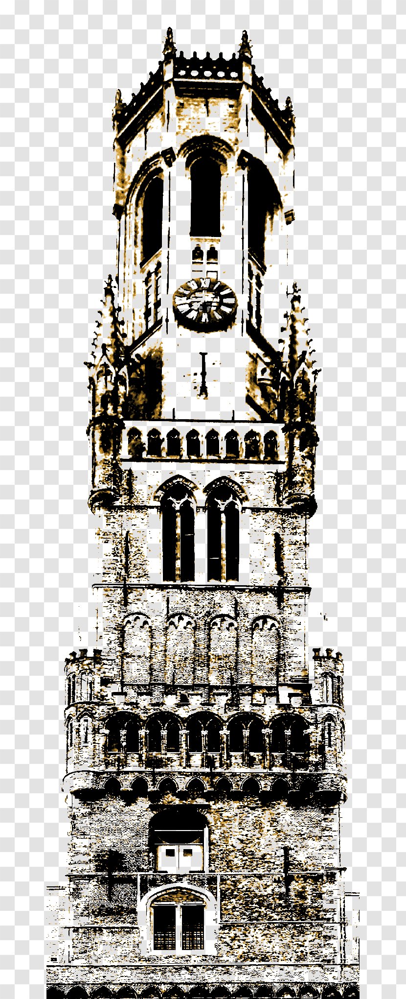 Belfry Of Bruges Tower Building Gothic Architecture Medieval - White Transparent PNG