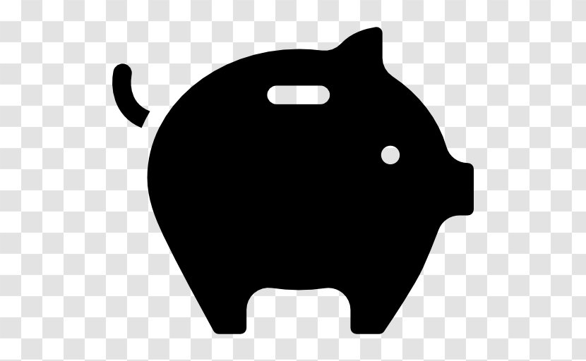 Clip Art - Black And White - Piggy Bank Transparent PNG