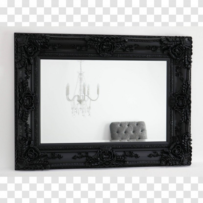 Mirror Light Silvering Glass Picture Frames - Silver - Black Frame Transparent PNG