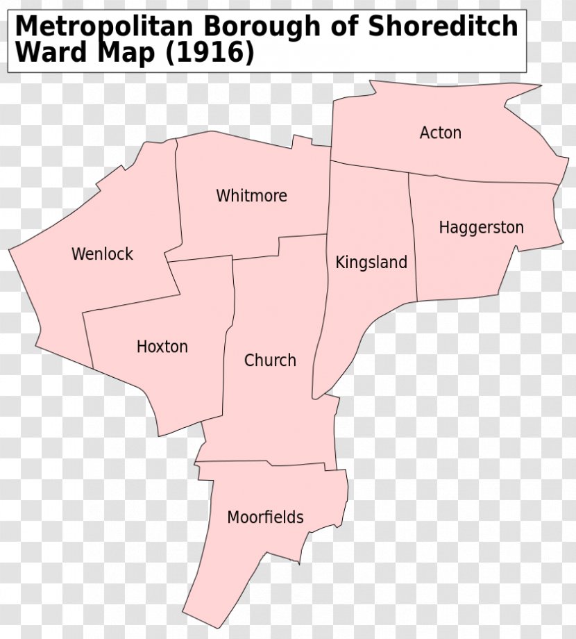 Metropolitan Borough Of Shoreditch Boroughs The County London Ossulstone - Civil Parish - Map Transparent PNG