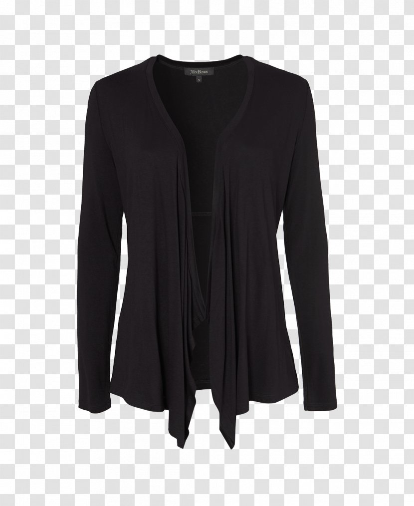 Long-sleeved T-shirt Cardigan Black - Outerwear Transparent PNG