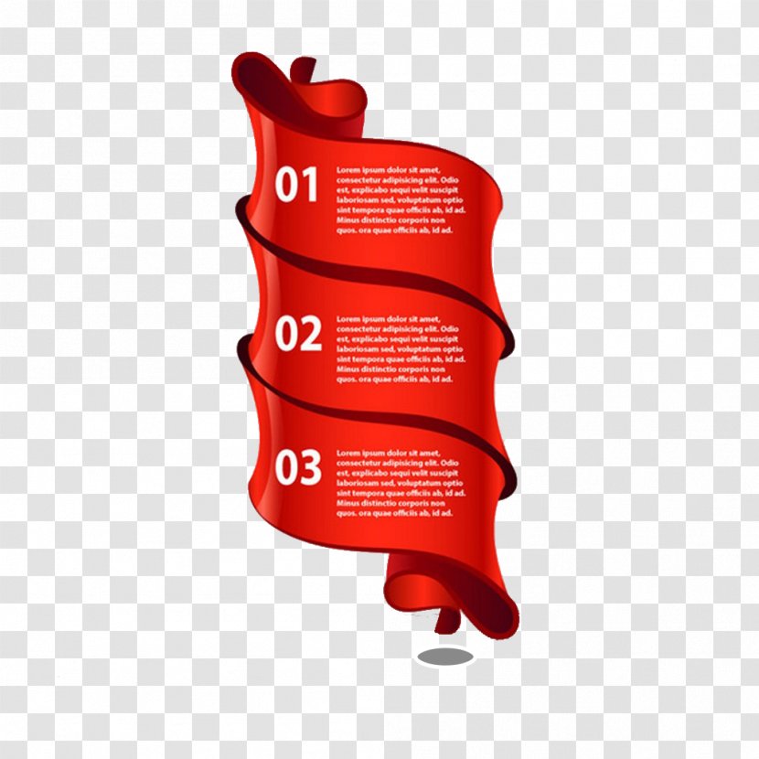 Red Infographic Euclidean Vector Ribbon - Pattern - Background Transparent PNG