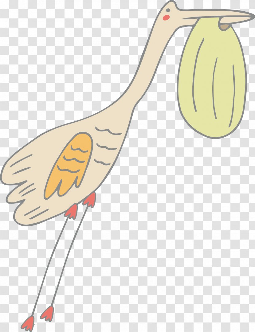 Crane Cartoon - Songzi Transparent PNG