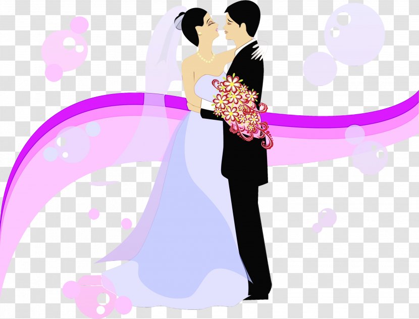 Bride And Groom - Wet Ink - Art Silhouette Transparent PNG