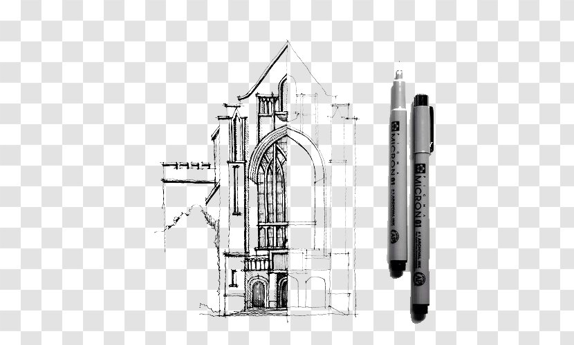 Architectural Drawing Architecture Sketch - Modern - Hand-painted Church Transparent PNG