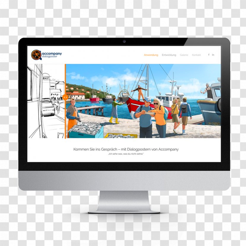 Web Development Hosting Service Design - Computer Monitor - Poster Mockup Transparent PNG