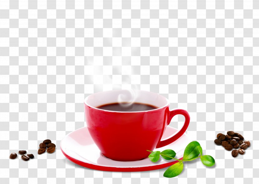 Espresso Coffee Cup Cappuccino Cafe - Red Beans Transparent PNG