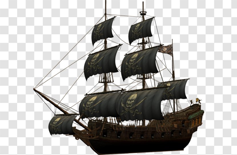 Ship Navio Pirata Piracy Clip Art - Brigantine - Wooden Boat Transparent PNG