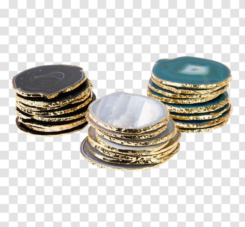 Coasters Gemstone Agate Onyx Gold - Jewellery Transparent PNG