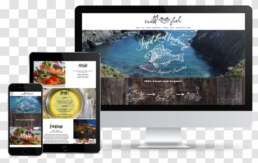 Restaurant Wild Fish Responsive Web Design Organic Food - Display Device - Hansen Belyea Transparent PNG