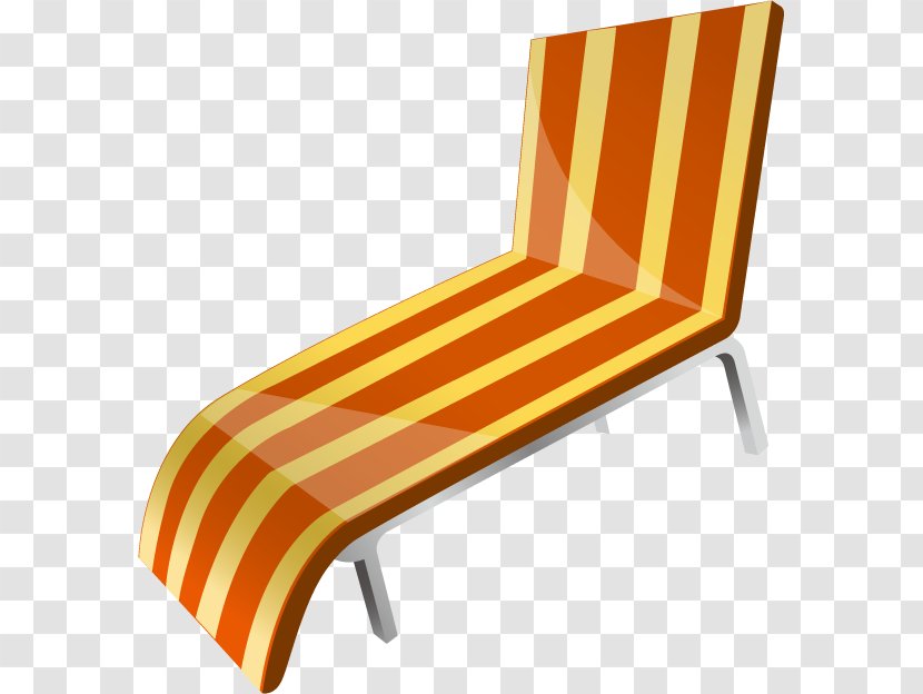 Beach Chair - Sunlounger - Vector Orange Recliner Transparent PNG
