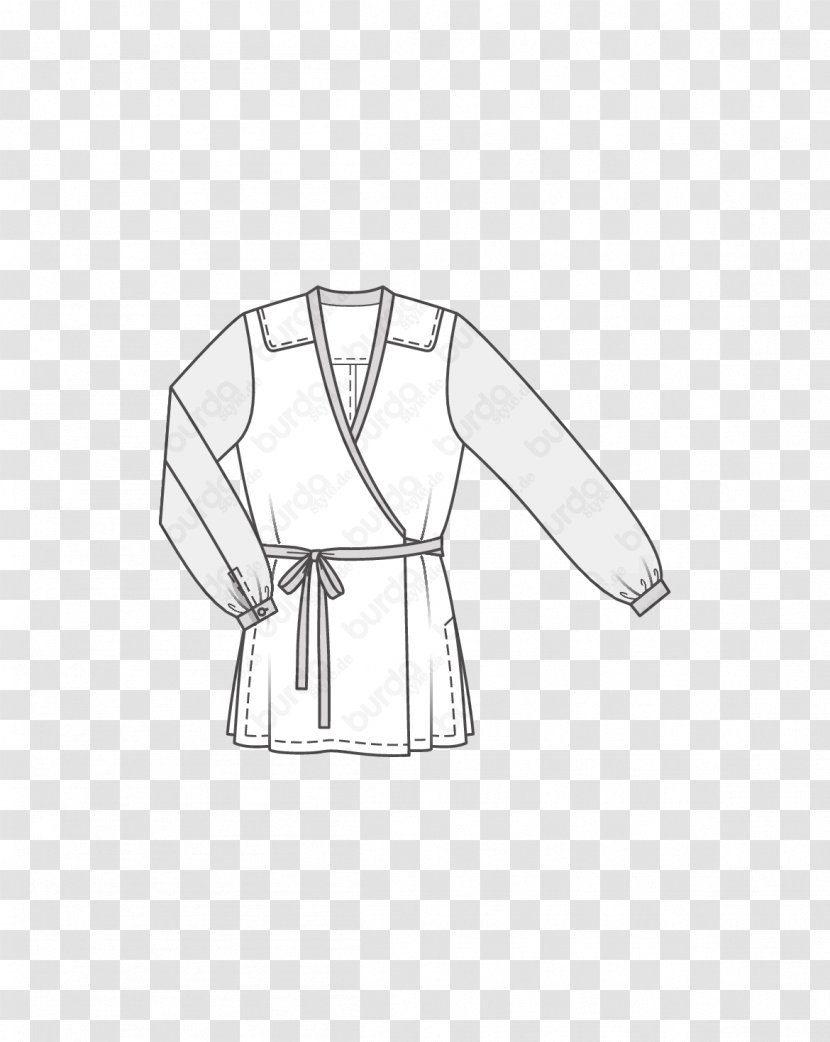 Jacket Collar Burda Style Sleeve Pattern - Monochrome - Wien Transparent PNG