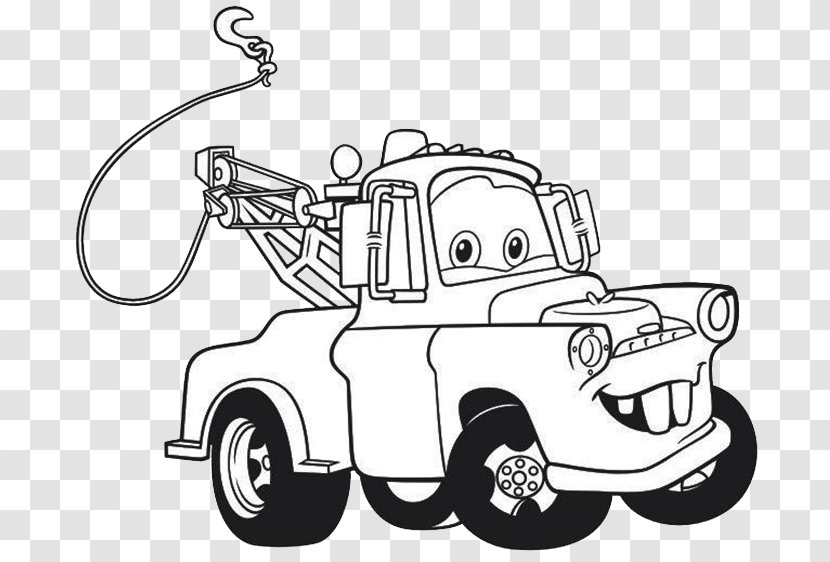 Lightning McQueen Mater Drawing Cars Coloring Book - Monochrome Photography - Mcqueen 95 Transparent PNG