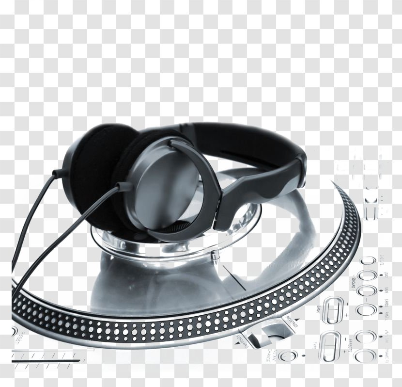 Disc Jockey Phonograph Record DJ Mixer Nightclub - Watercolor - Black Headphones Transparent PNG