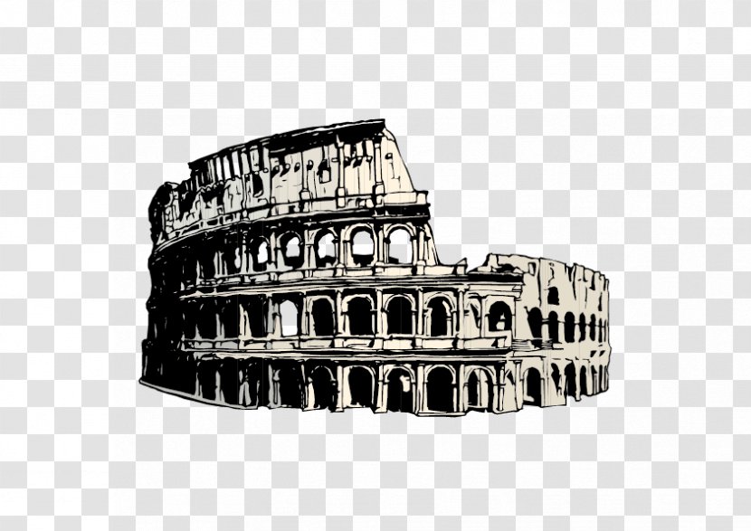 Colosseum Tomsk Coffee Cappuccino Cafe - Barista - Black And White Roman Church Transparent PNG
