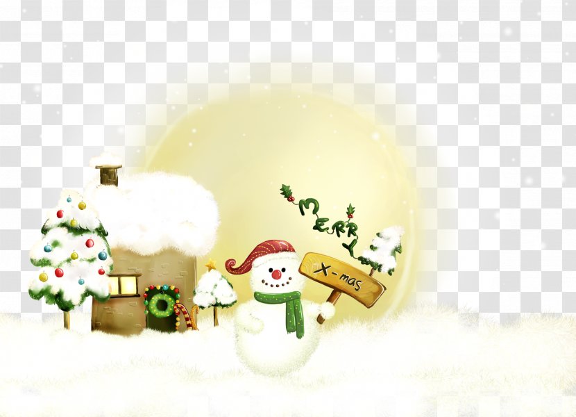 Snow House And Snowman - Holiday Transparent PNG