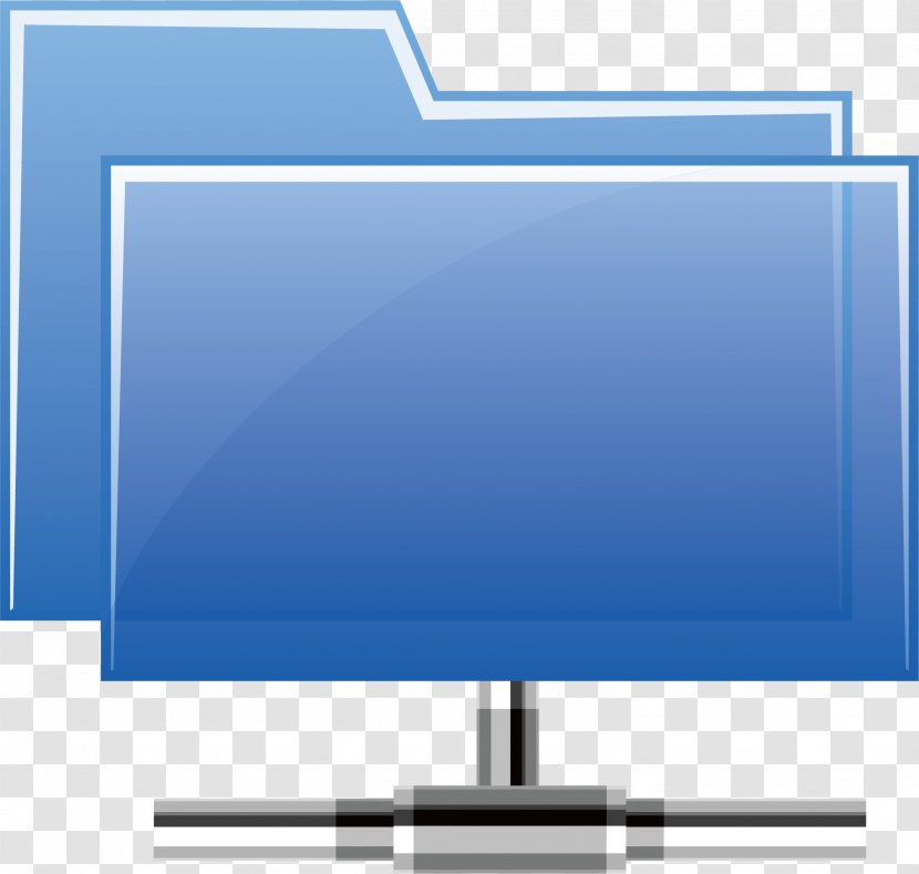 Euclidean Vector Blue Icon - Led Backlit Lcd Display - Folder Element Transparent PNG