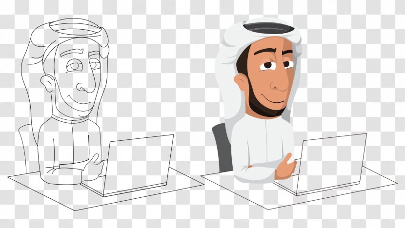 Arabs Man Cartoon Illustration - Hand-painted Artwork Color Computer Arab Men Transparent PNG