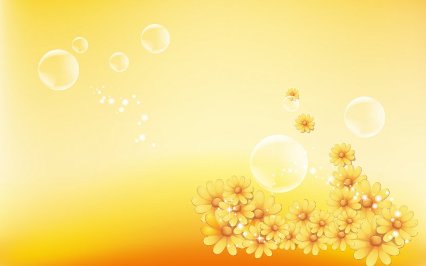 The Yellow Wallpaper Light Desktop Flower - Gold Background Transparent PNG
