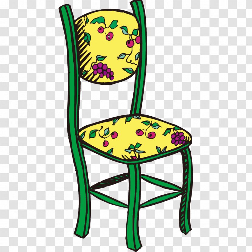 Chair Table Clip Art - Outdoor Furniture - Retro Pattern Hand-painted Chairs Transparent PNG