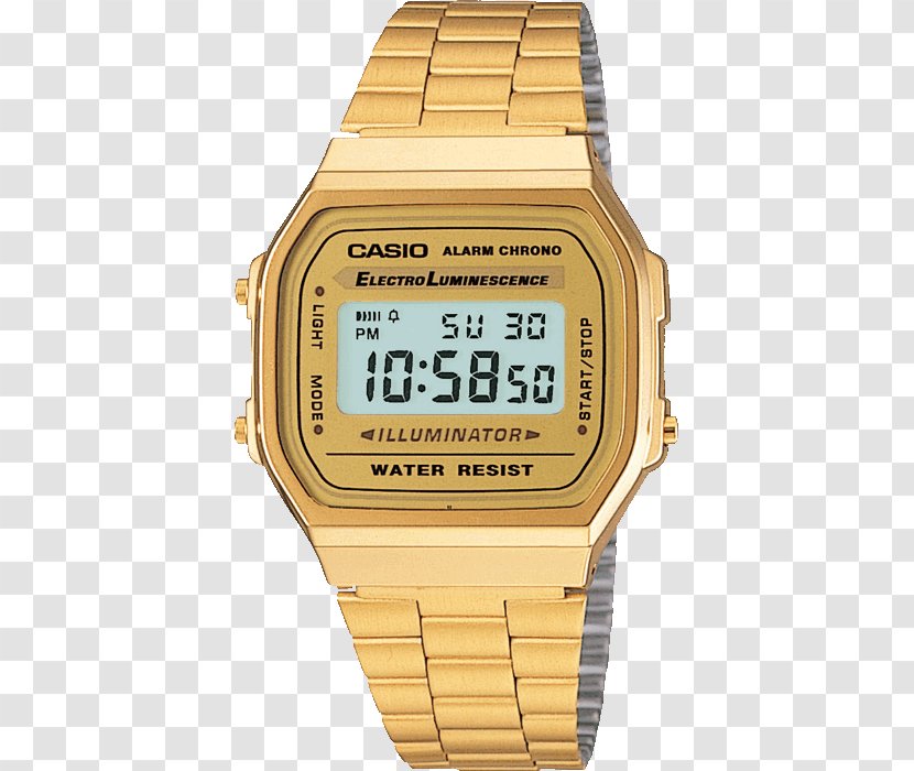 Casio F-91W Watch Illuminator Databank - Gold Transparent PNG