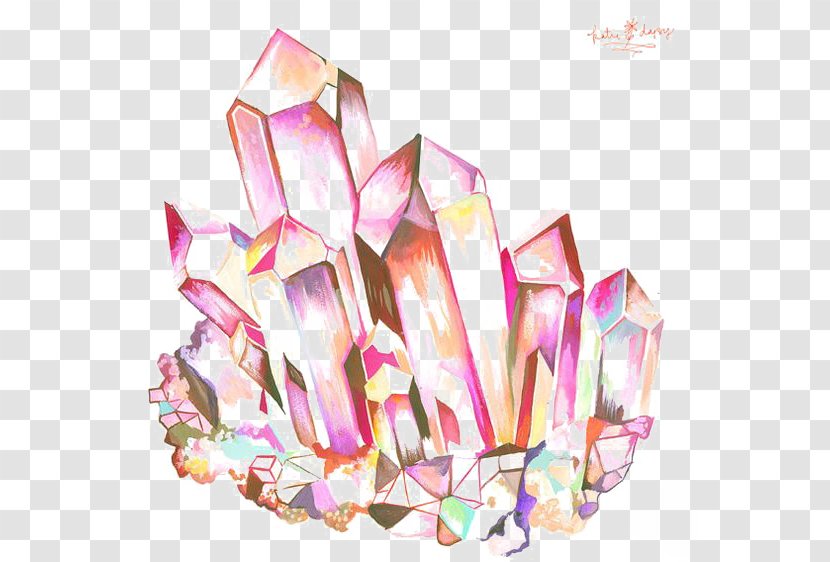 Geode Crystal Drawing Quartz Amethyst - Metal Coated - Ruby Transparent PNG