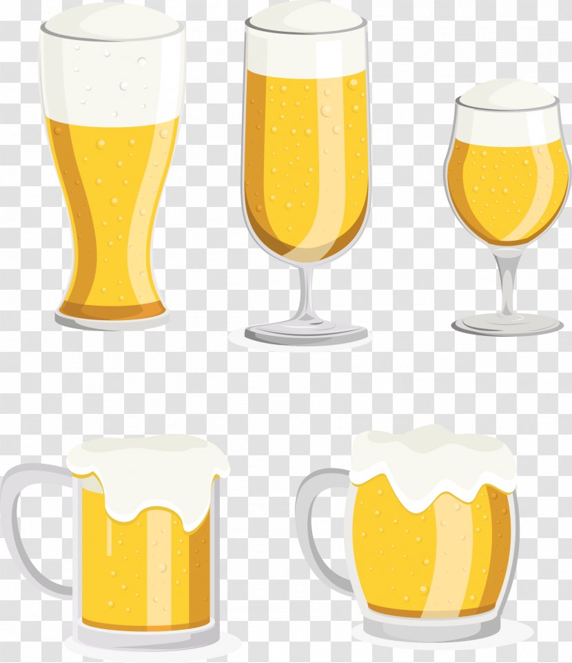Beer Glassware Mug Pint Glass Clip Art - Cup - Vector Hand Painted Transparent PNG