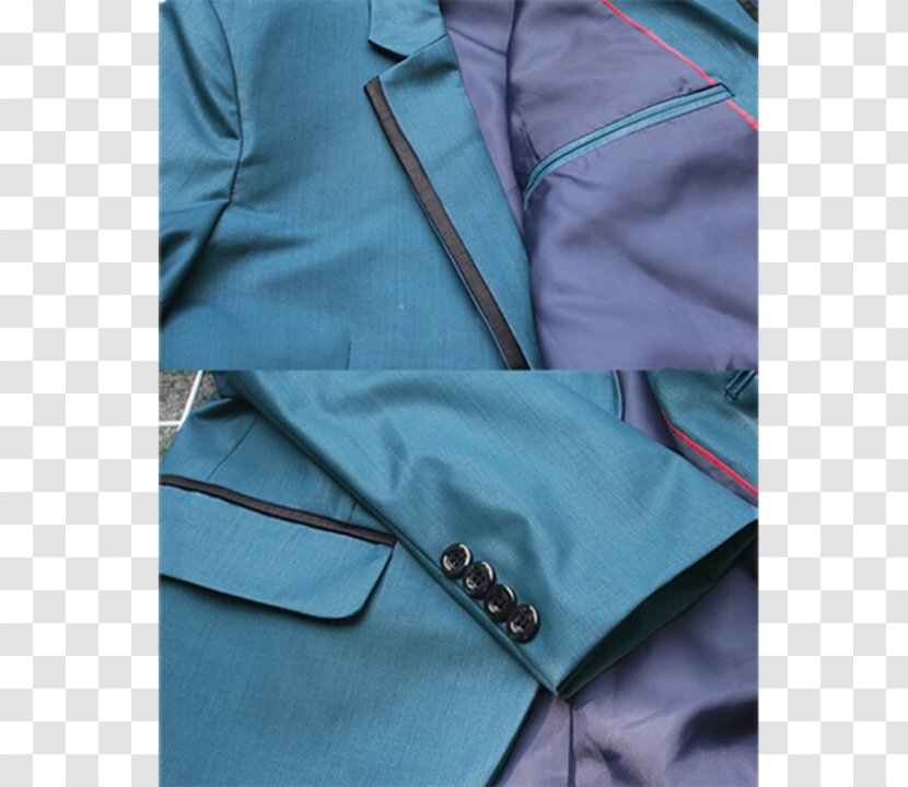 Sleeve Jacket Pocket Shirt Collar - Electric Blue Transparent PNG