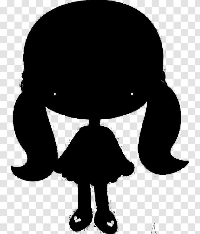Clip Art Character Silhouette Headgear Fiction - Blackandwhite - Black Hair Transparent PNG