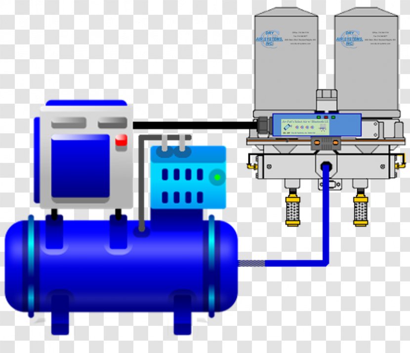 Air Dryer Compressor Drawing - Cylinder - Plant Transparent PNG